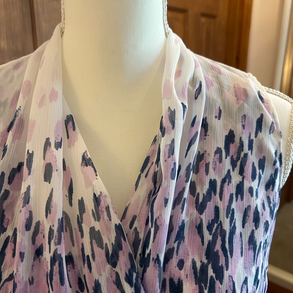 Banana Republic Pink and Blue Print Blouse